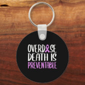 Dood is te voorkomen Paarse lint bewustzijn Sleutelhanger (Voorkant)