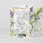 Dood Jubileum Bloemen Foto Viering van het leven Kaart (Staand voorkant)