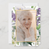 Dood Jubileum Bloemen Foto Viering van het leven Kaart (Achterkant)