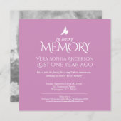 Dood Jubileum witte duif roze wit foto Kaart (Voorkant / Achterkant)