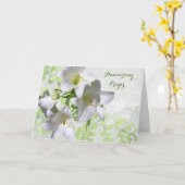 Dood Jubileum - Witte Lily Flowers & Prayer Kaart (Gele Bloem)