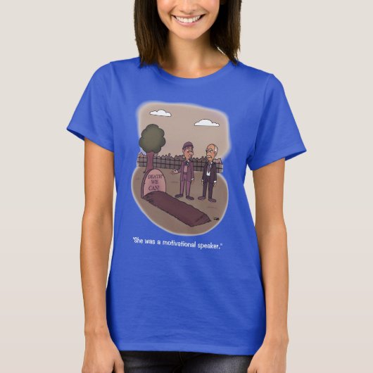 Dood kunnen we blauw t-shirt (Voorkant)