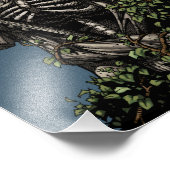 Dood - Kwaad Skeleton Grim Reaper met Scythe Foto Afdruk (Hoek)