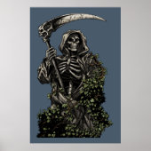 Dood - Kwaad Skeleton Grim Reaper met Scythe Poster (Voorkant)