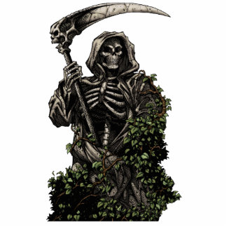 Dood - Kwaad Skeleton Grim Reaper met Scythe Staand Fotobeeldje