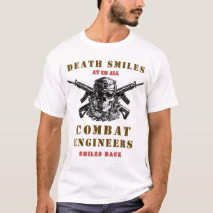 Dood lacht Gevechtsingenieurs schedel Tactisch T-shirt