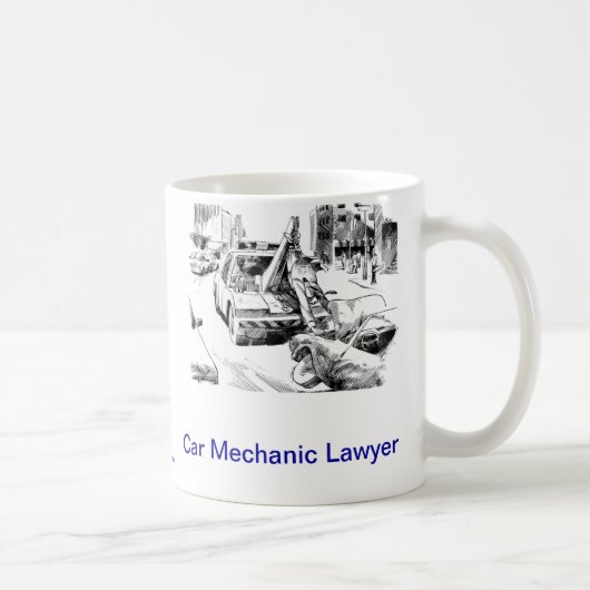 Dood Lawyer™ auto Mechanic Lawyer Coffee Mok (Rechts)