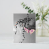 Dood leven vlinder Kleurspatten Miss You Foto Briefkaart (Staand voorkant)