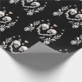 Dood Liefhebbers Gothic Skelet Bruiloft Cadeaupapier (Hoek)