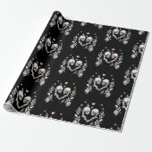Dood Liefhebbers Gotische Skelet Bruiloft Cadeaupapier (Uitgerold)