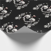 Dood Liefhebbers Gotische Skelet Bruiloft Cadeaupapier (Hoek)