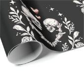 Dood Liefhebbers Gotische Skelet Bruiloft Cadeaupapier (Rol Hoek)