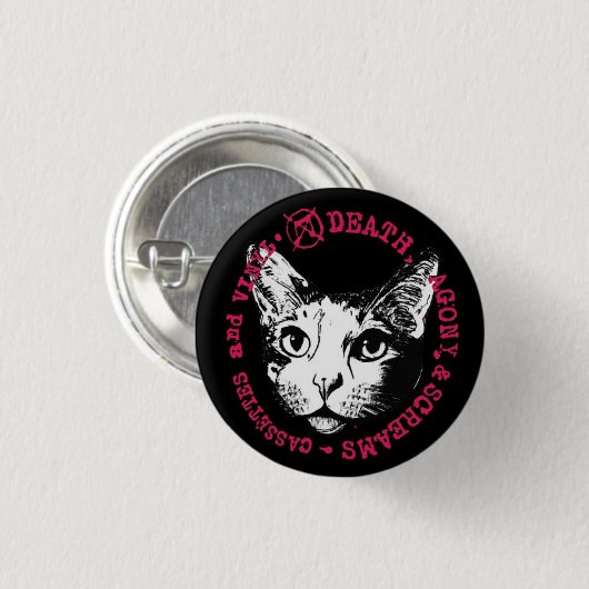 Dood, Lijden, Schreeuwen & Cassettes en Vinyl Ronde Button 3,2 Cm (Voorkant /achterkant)