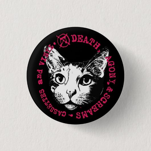 Dood, Lijden, Schreeuwen & Cassettes en Vinyl Ronde Button 3,2 Cm (Voorkant)