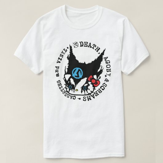 Dood, Lijden, Schreeuwen & Cassettes en Vinyl T-shirt (Design voorkant)