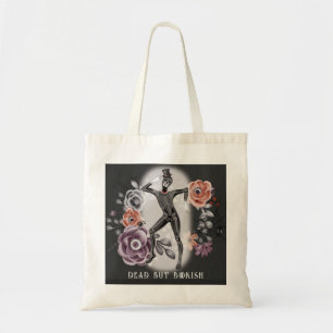 Dood maar Boekerig Zwart Gotisch Halloween Skelet Tote Bag