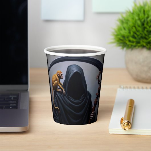 Dood met een aap papieren bekers (Insitu)