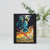 Dood met een Scythe Halloween Kaart (Staand voorkant)