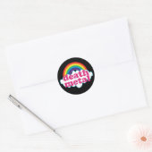 Dood Metaal regenboogontwerp Ronde Sticker (Envelop)