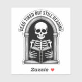 Dood moe maar nog steeds aan het lezen - Skeleton  Sticker (Vel)
