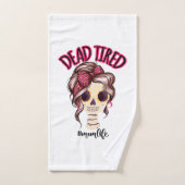 Dood moe mam leven skelet messy bun bandana bad handdoek (Handdoek)