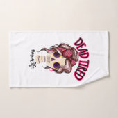 Dood moe mam leven skelet messy bun bandana bad handdoek (Handdoek)