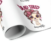 Dood moe mam leven skelet messy bun bandana cadeaupapier (Rol Hoek)