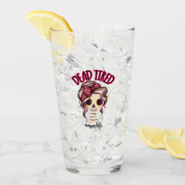 Dood moe mam leven skelet messy bun bandana glas