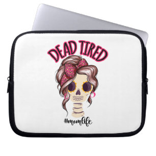 Dood moe mam leven skelet messy bun bandana laptop sleeve