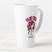 Dood moe mam leven skelet messy bun bandana latte mok (Rechterhoek)