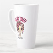 Dood moe mam leven skelet messy bun bandana latte mok (Linkerhoek)