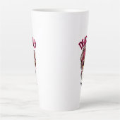 Dood moe mam leven skelet messy bun bandana latte mok (Voorkant)