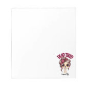 Dood moe mam leven skelet messy bun bandana notitieblok (Voorkant)