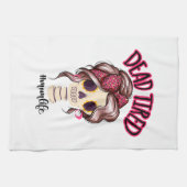 Dood moe mam leven skelet messy bun bandana theedoek (Horizontaal)