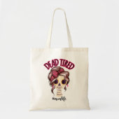 Dood moe mam leven skelet messy bun bandana tote bag (Voorkant)