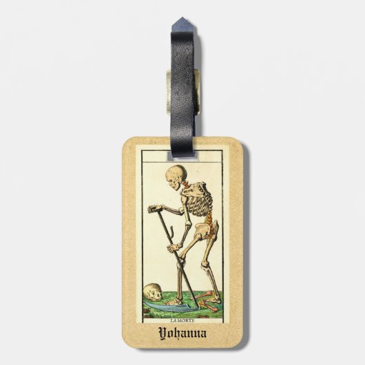 dood Morte Tarot Bagagelabel (Achterkant verticaal)