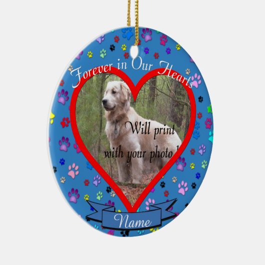 Dood of kat Pet Memorial Kerstmis Keramisch Ornament (Rechts)