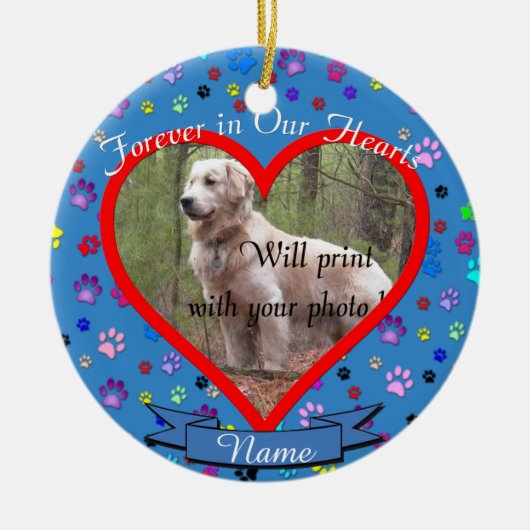 Dood of kat Pet Memorial Kerstmis Keramisch Ornament (Voorkant)