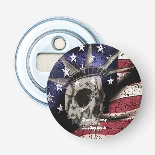 Dood of vrijheid button flesopener (Voorkant)