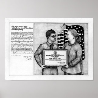 Dood-ogen Poster van Vannak en Hillary Clinton 1