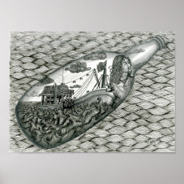 Dood oog Poster van Vannak in een fles