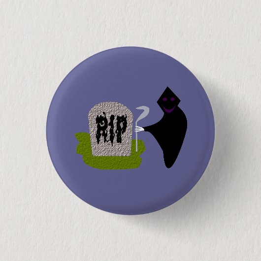 Dood op begraafplaats Halloween Button (Voorkant)