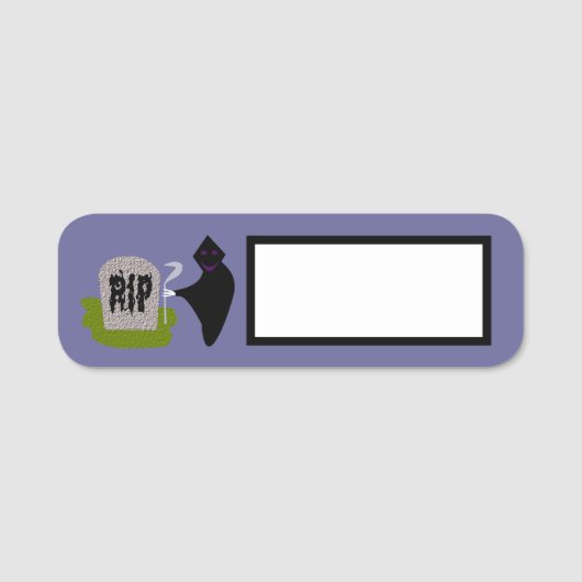 Dood op begraafplaats Halloween Naamplaatje (Voorkant)