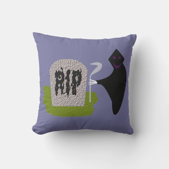 Dood op begraafplaats Halloween Outdoor Pillow Buitenkussen (Voorkant)