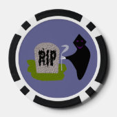 Dood op begraafplaats Halloween Poker Chips (Achterkant)