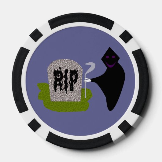 Dood op begraafplaats Halloween Poker Chips (Achterkant)