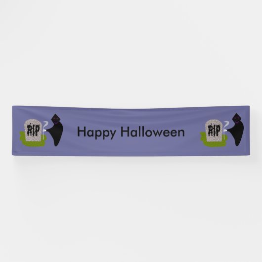 Dood op begraafplaats Halloween Spandoek (Horizontaal)