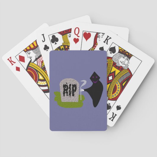 Dood op begraafplaats Halloween spelkaarten Speelkaarten (Achterkant)