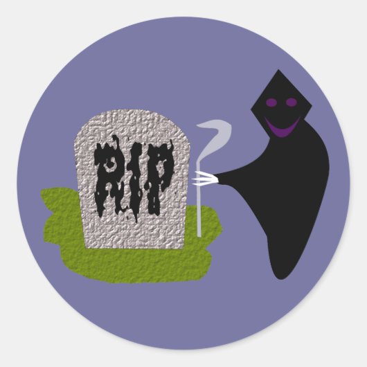 Dood op begraafplaats Halloween Stickers (Voorkant)