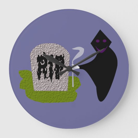 Dood op begraafplaats Halloween Wall Clock Grote Klok (Voorkant)